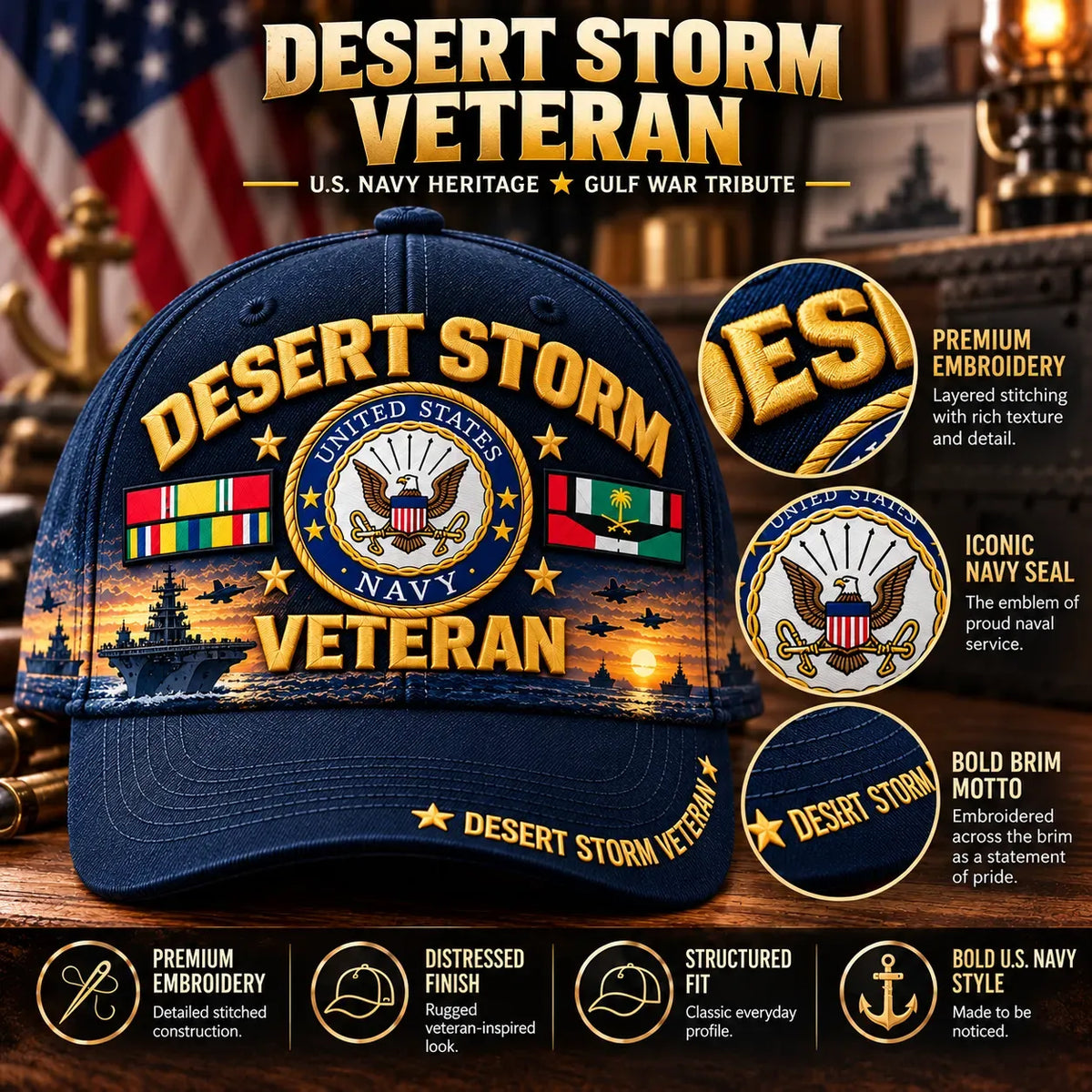 🎖️ Desert Storm Veteran Cap – Your Service. Your Pride. (1991–2026 - 35TH ANNIVERSARY)