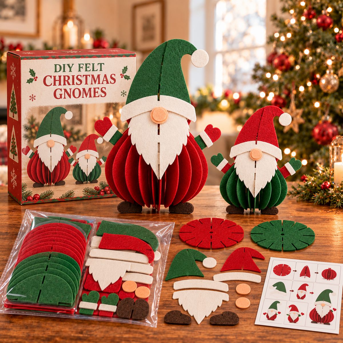 🎄 DIY 3D Felt Christmas Friends Kit