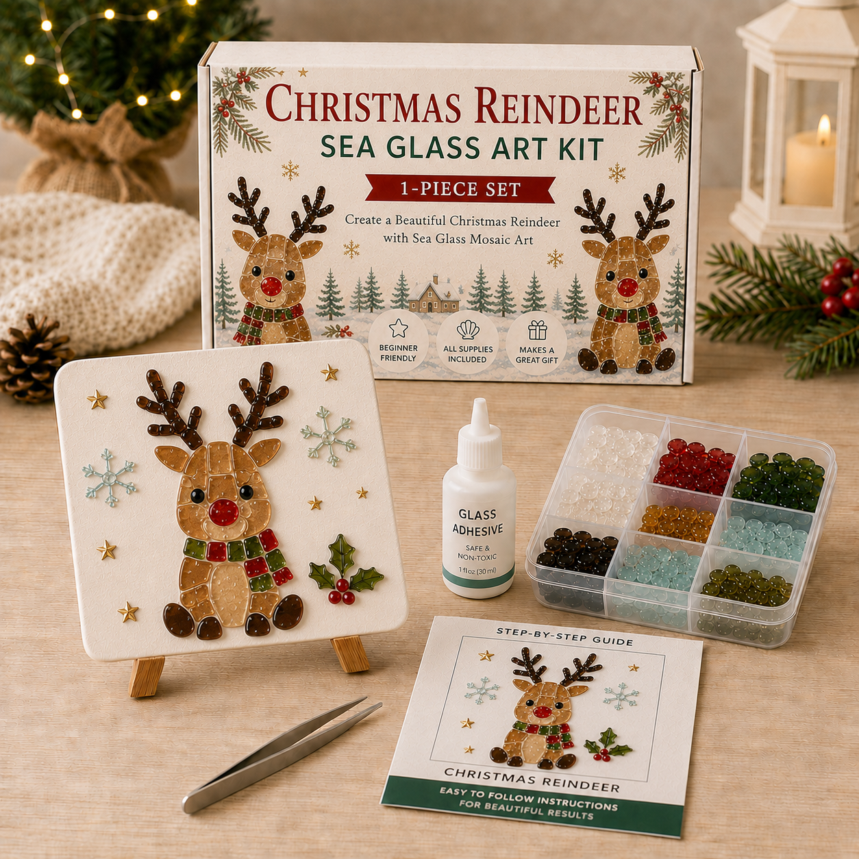 🎄 create your own magical christmas sea glass art ✨