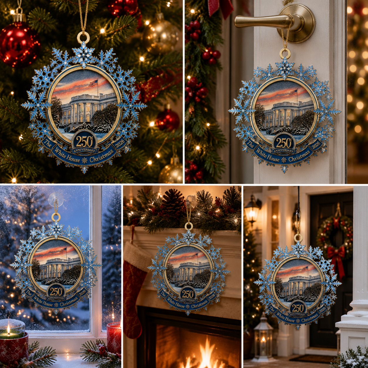 🔥Last Day 70% OFF – 🎄✨White House 250th Anniversary Commemorative Snowflake Ornament
