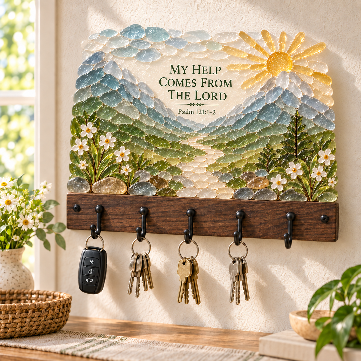 🔥LAST DAY 70% OFF - ✝️Heirloom Faith Sea Glass Key Holder Collection