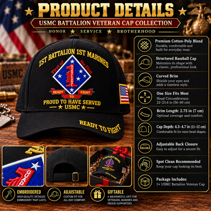 🌲LAST DAY SALE 50% OFF 🎁USMC Infantry Battalion Veteran Cap Collection