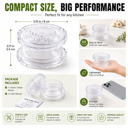 ⚡️Last Day 70% OFF - 🧄Clear Manual Garlic Twister and Ginger Mincer Tool