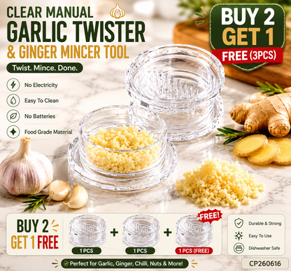 ⚡️Last Day 70% OFF - 🧄Clear Manual Garlic Twister and Ginger Mincer Tool