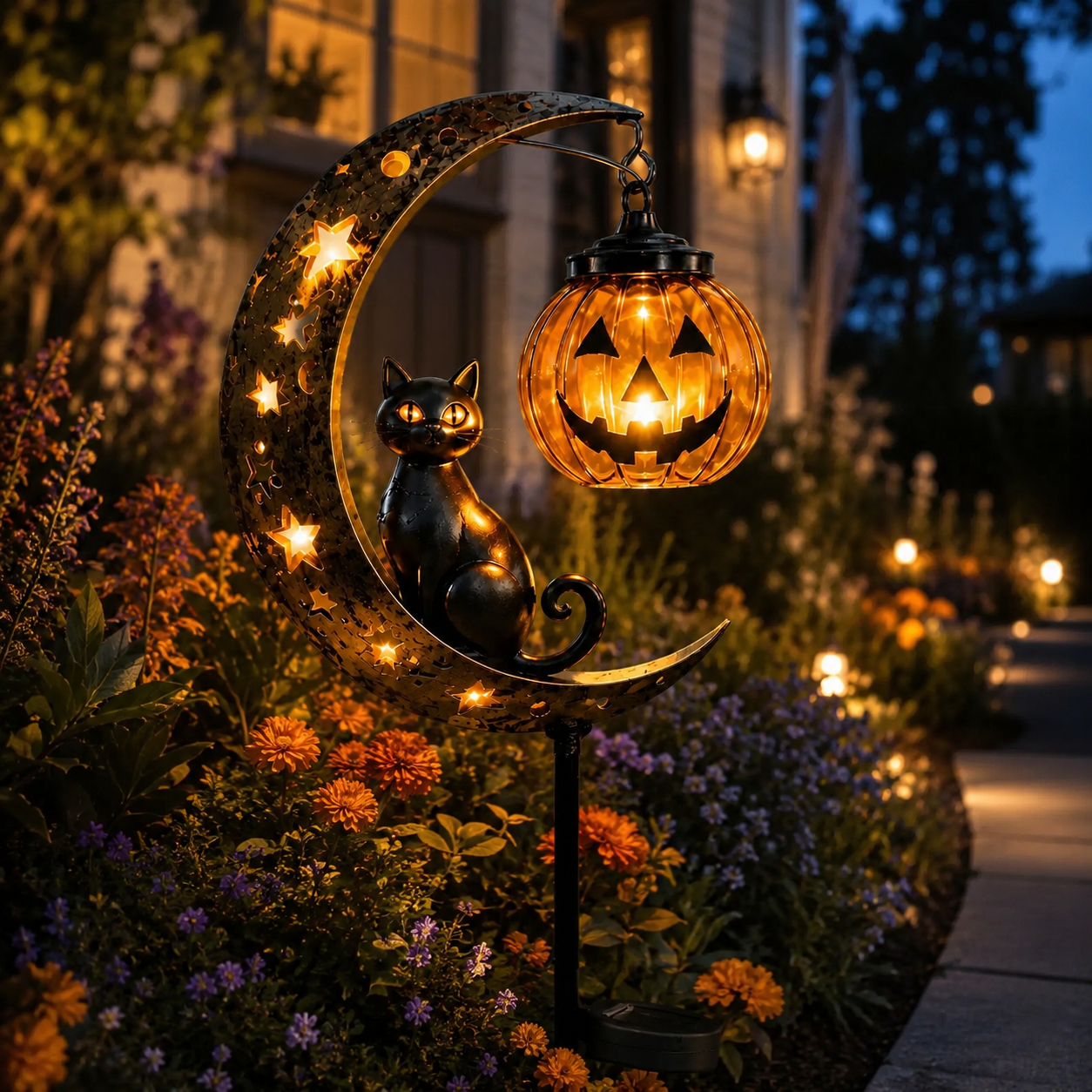 🎃 Halloween Early Bird Sale | 70% OFF Pumpkin Moon Garden Stake Light
