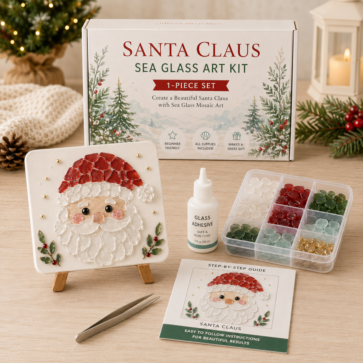 🎄 create your own magical christmas sea glass art ✨