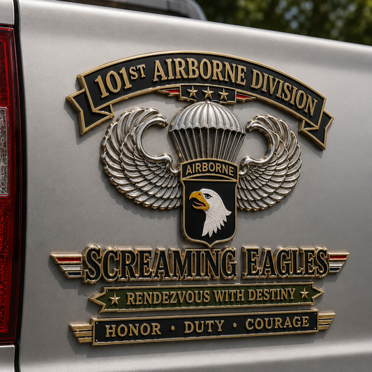 🪂U.S. Army 101st Airborne Division Tribute Metal Car Emblem