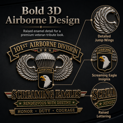 🪂U.S. Army 101st Airborne Division Tribute Metal Car Emblem