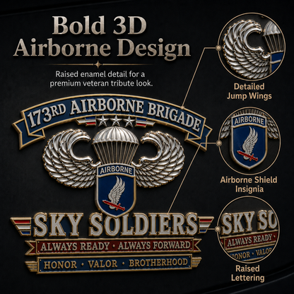 🪂U.S. Army 173rd Airborne Division “Sky Soldiers” Tribute Metal Car Emblem