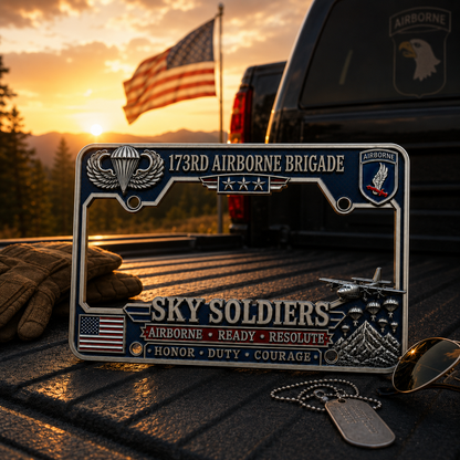 Last Day Promo: 49% OFF 🪂 U.S. Army 173rd Airborne Brigade “Sky Soldiers” Tribute License Plate Frame