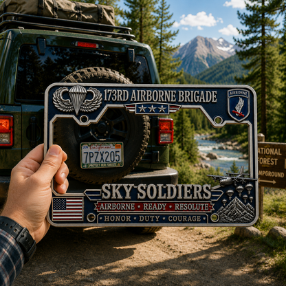 Last Day Promo: 49% OFF 🪂 U.S. Army 173rd Airborne Brigade “Sky Soldiers” Tribute License Plate Frame