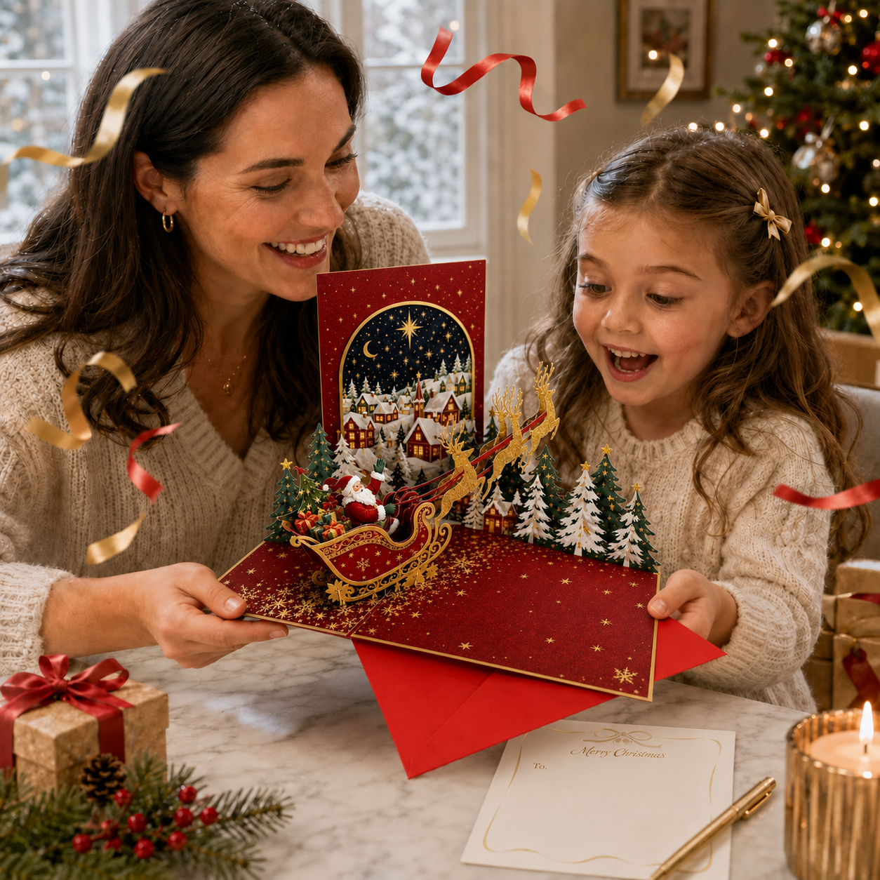 🔥 70% OFF —🎅✨ Magical 3D Santa Sleigh Christmas Pop-Up Card 🎄💌