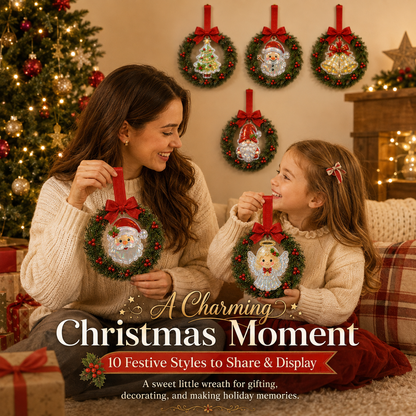 🔥Last 45pcs🎉-🎄Mini Christmas Wreath Handle Decorations – Festive Door & Cabinet Ornaments✨