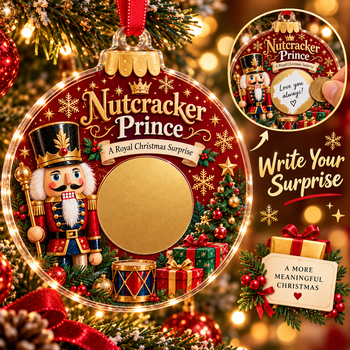 🔥 Last 50pcs 🎉 Scratch Surprise Christmas Ornament – Write Your Own Message & Reveal the Surprise 🎁