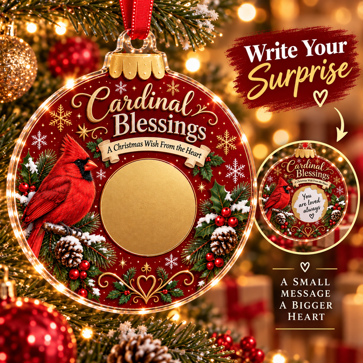 🔥 Last 50pcs 🎉 Scratch Surprise Christmas Ornament – Write Your Own Message & Reveal the Surprise 🎁