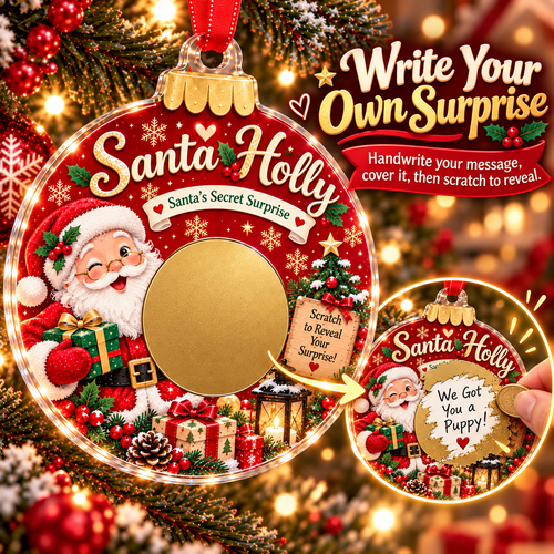 🔥 Last 50pcs 🎉 Scratch Surprise Christmas Ornament – Write Your Own Message & Reveal the Surprise 🎁