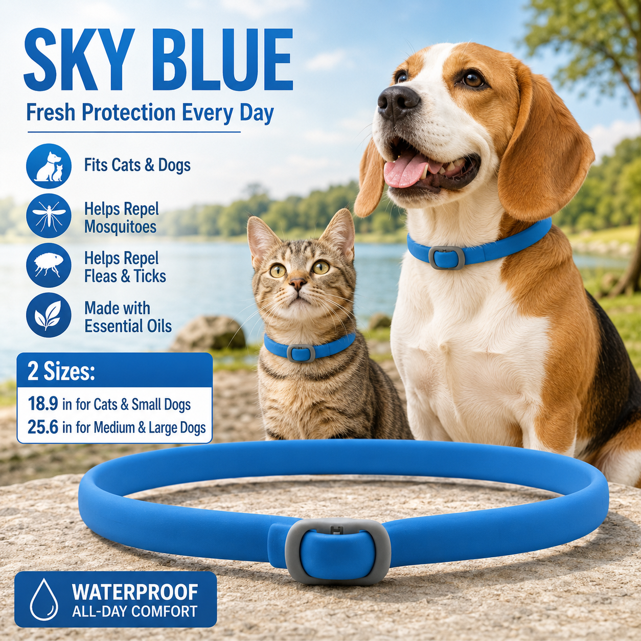 🔥 70% OFF 🐾 Natural Flea & Tick Collar for Cats & Dogs