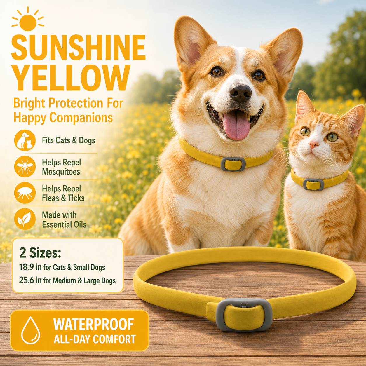 🔥 70% OFF 🐾 Natural Flea & Tick Collar for Cats & Dogs