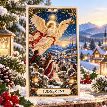 Limited Edition 49% OFF🎉-🔮Christmas Tarot Deck – 78 Festive Cards with Guidebook & 12-Day Reflection Guide