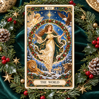Limited Edition 49% OFF🎉-🔮Christmas Tarot Deck – 78 Festive Cards with Guidebook & 12-Day Reflection Guide