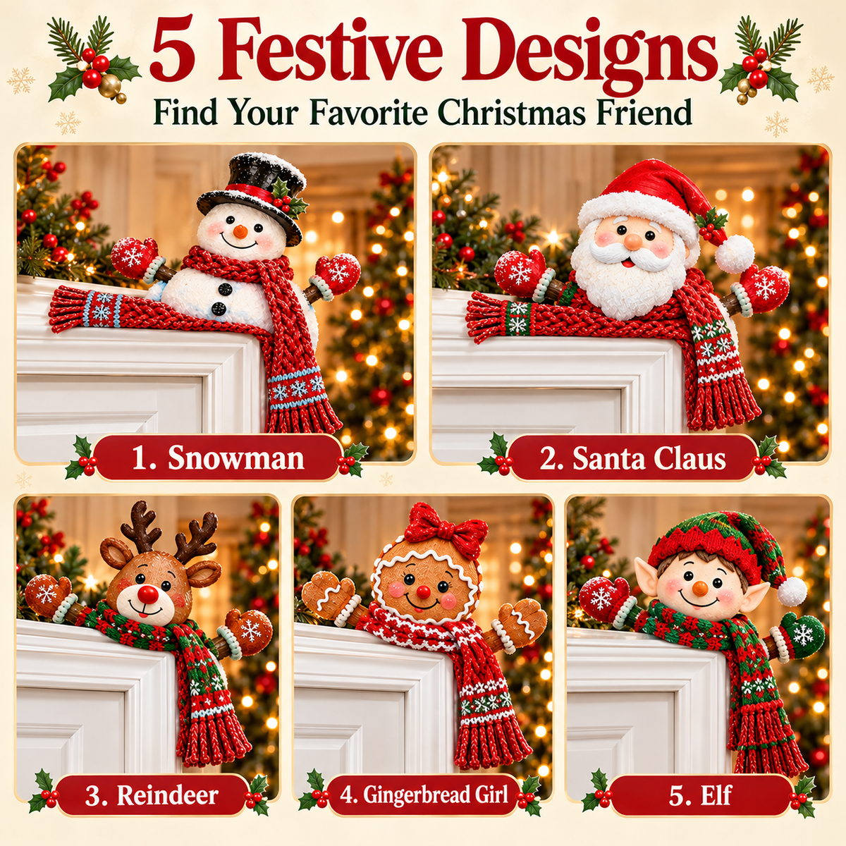 🌲🎅 Cozy Christmas Door Corner Decoration Collection
