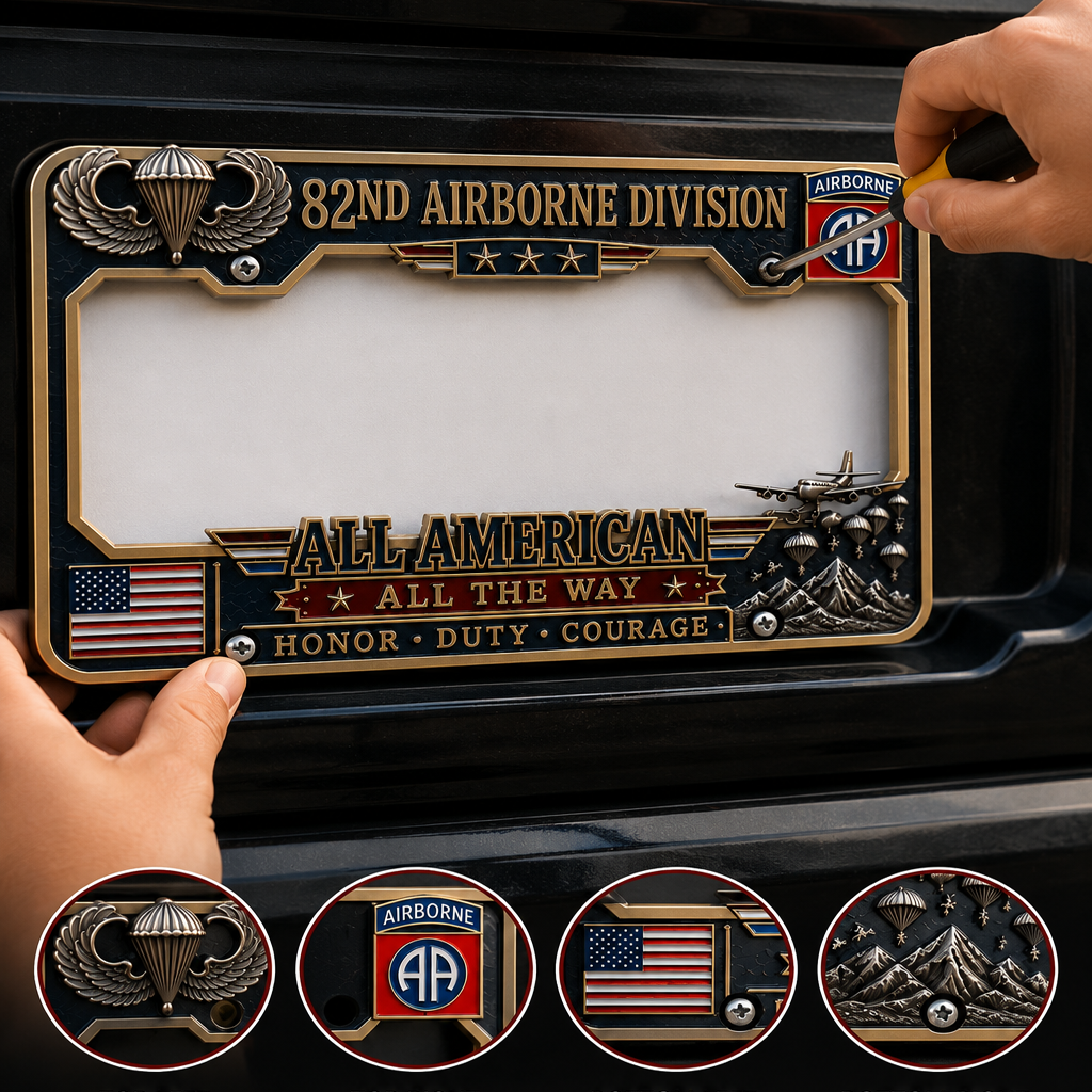Last Day Promo: 49% OFF🪂 U.S. Army 82nd Airborne Division Tribute License Plate Frame