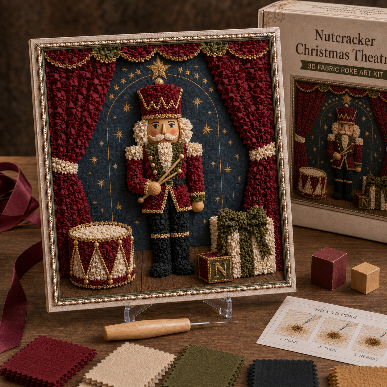 🔥 LAST DAY 50% OFF – 🎄🧵 Premium 3D Christmas Fabric Poke Art Kit