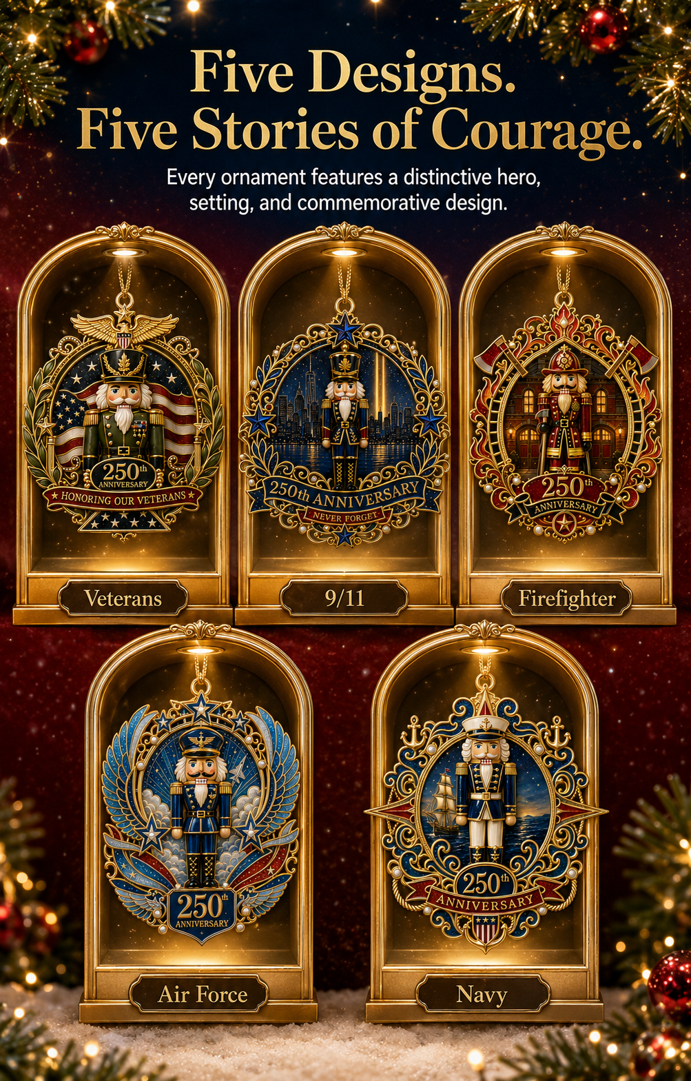 🔥 Limited Edition 🔥 250th Anniversary Hero Tribute Nutcracker Ornaments 🎄🇺🇸✨ Buy More, Save More 🎁