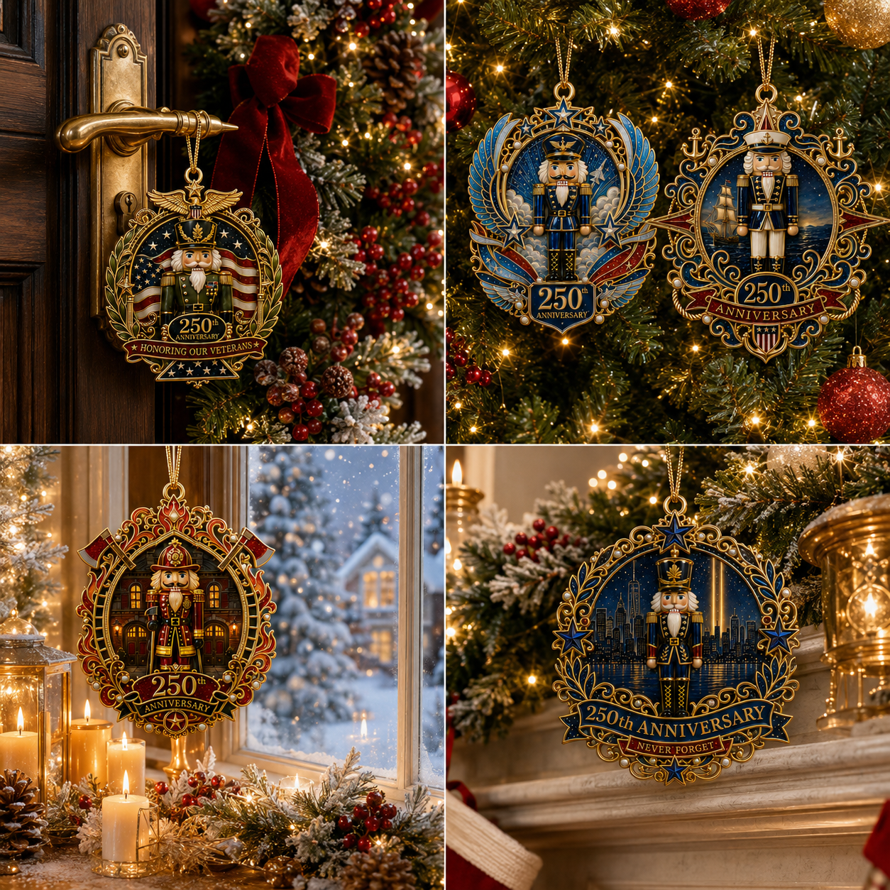 🔥 Limited Edition 🔥 250th Anniversary Hero Tribute Nutcracker Ornaments 🎄🇺🇸✨ Buy More, Save More 🎁