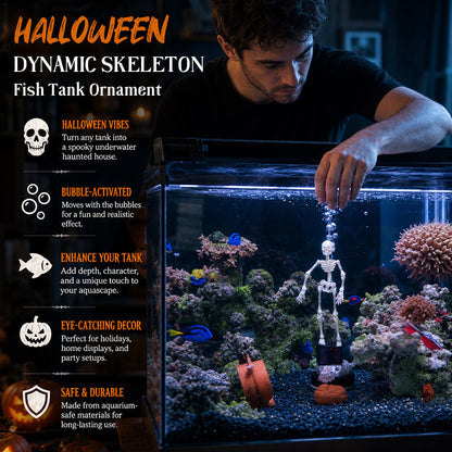 🔥LAST DAY 70% OFF - 🎃 Haunted Aquarium Skeleton Ornament 💀 Halloween Fish Tank Decor