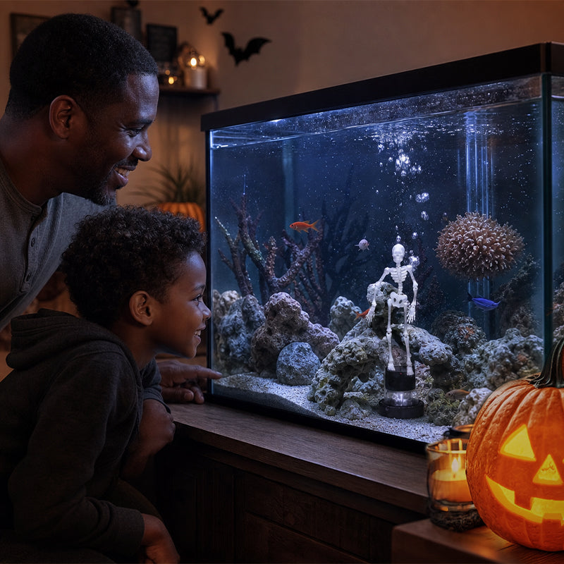 🔥LAST DAY 70% OFF - 🎃 Haunted Aquarium Skeleton Ornament 💀 Halloween Fish Tank Decor