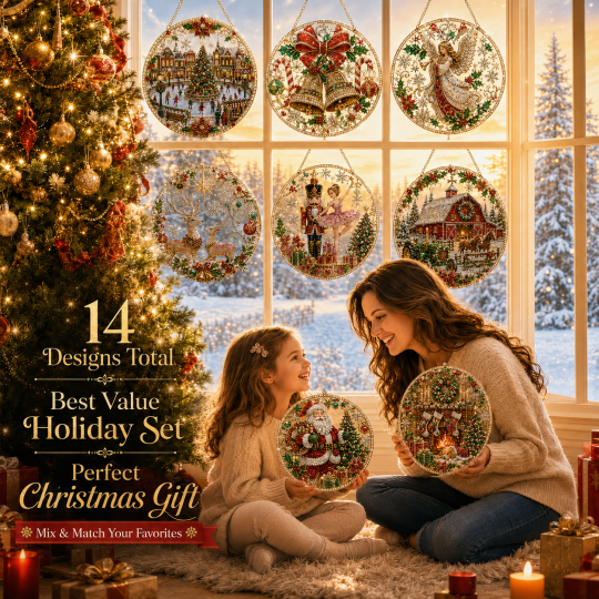 🔥Limited time 70% OFF - 🎅✨Christmas Suncatcher Diamond Art Hanging Ornament Kit – Sparkling DIY Window Ornament