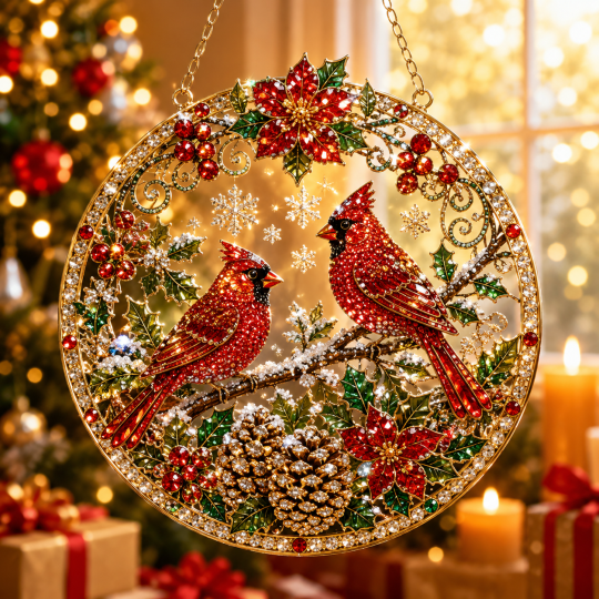 🔥Limited time 70% OFF - 🎅✨Christmas Suncatcher Diamond Art Hanging Ornament Kit – Sparkling DIY Window Ornament