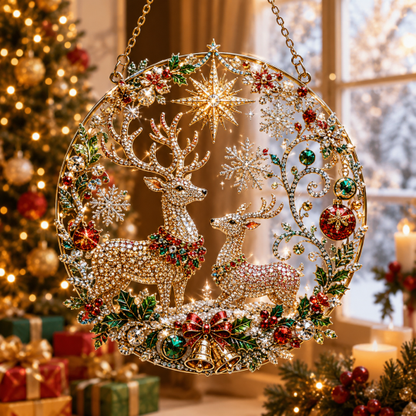 🔥Limited time 70% OFF - 🎅✨Christmas Suncatcher Diamond Art Hanging Ornament Kit – Sparkling DIY Window Ornament