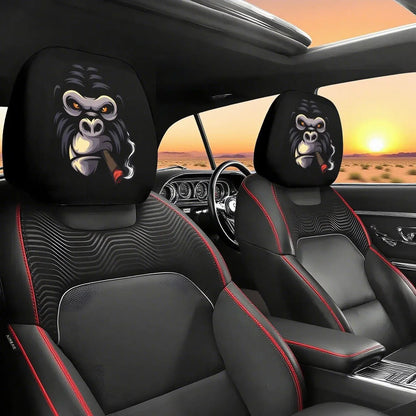 🔥Limited time 70% OFF -Funny Cartoon Car Headrest Covers – 2PCS Universal Fit