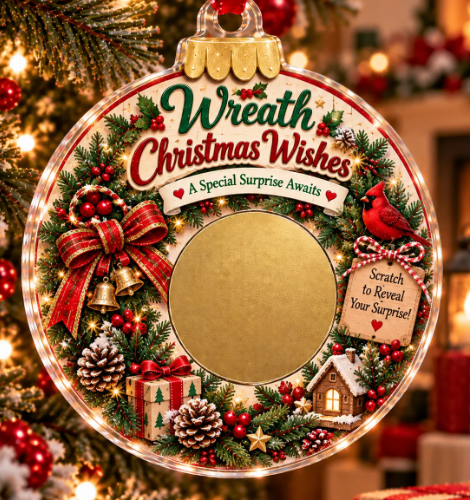 🔥 Last 50pcs 🎉 Scratch Surprise Christmas Ornament – Write Your Own Message & Reveal the Surprise 🎁