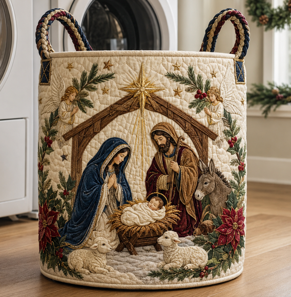 Last Day 49% Off - Christmas Quilted Laundry Basket