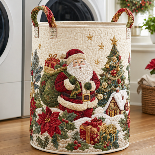 Last Day 49% Off - Christmas Quilted Laundry Basket