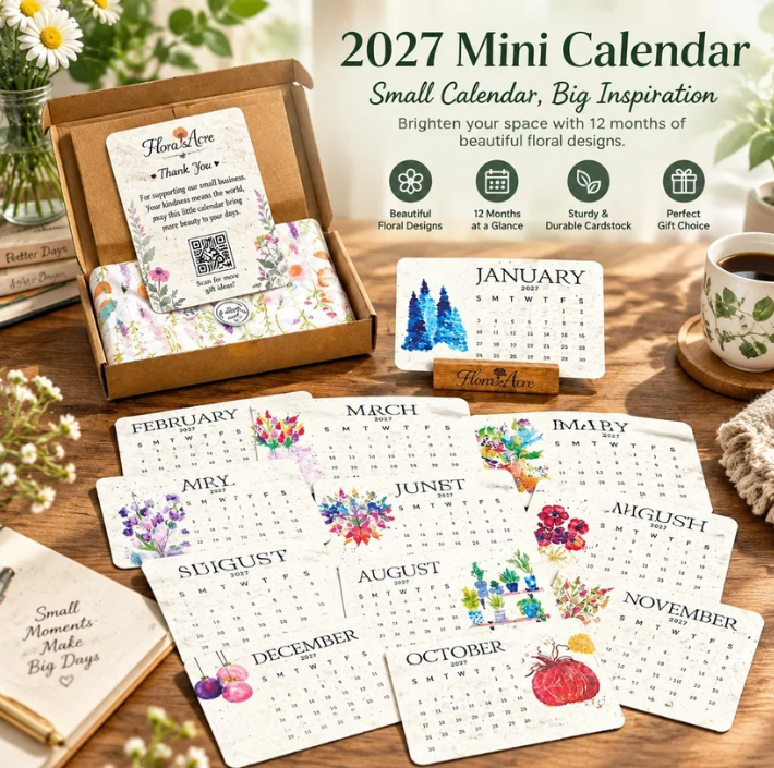 ✨Early Holiday Sale 70% OFF🌱Eco-Friendly Plantable “Timeless” Seed Calendar 2027