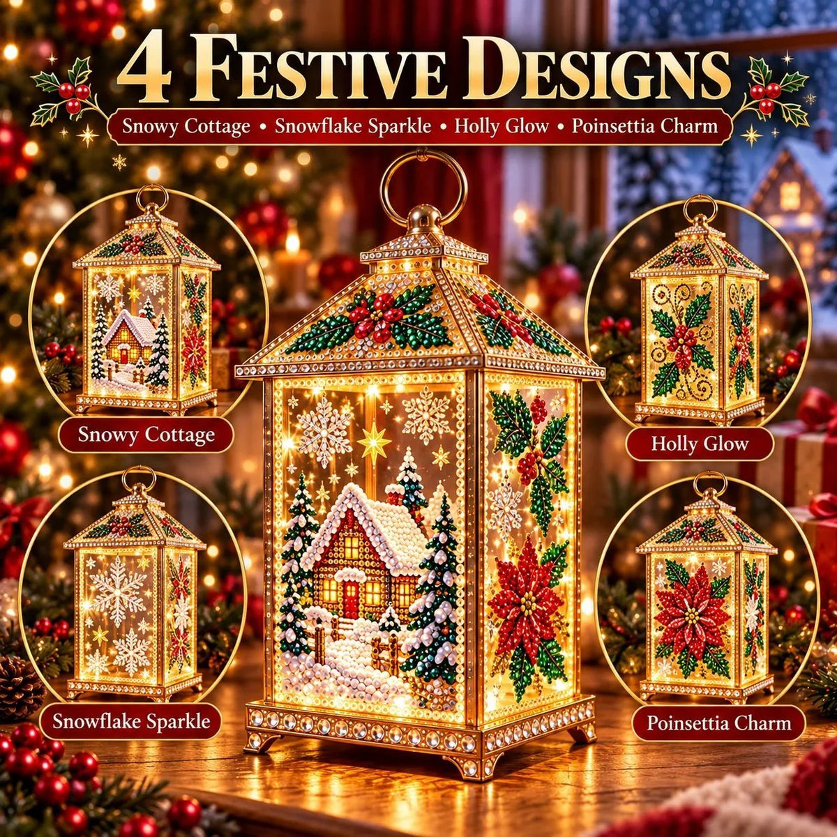 🔥Limited time 70% OFF - ✨💎DIY Light-Up Diamond Art Lantern -  Create Your Own Sparkling Glow