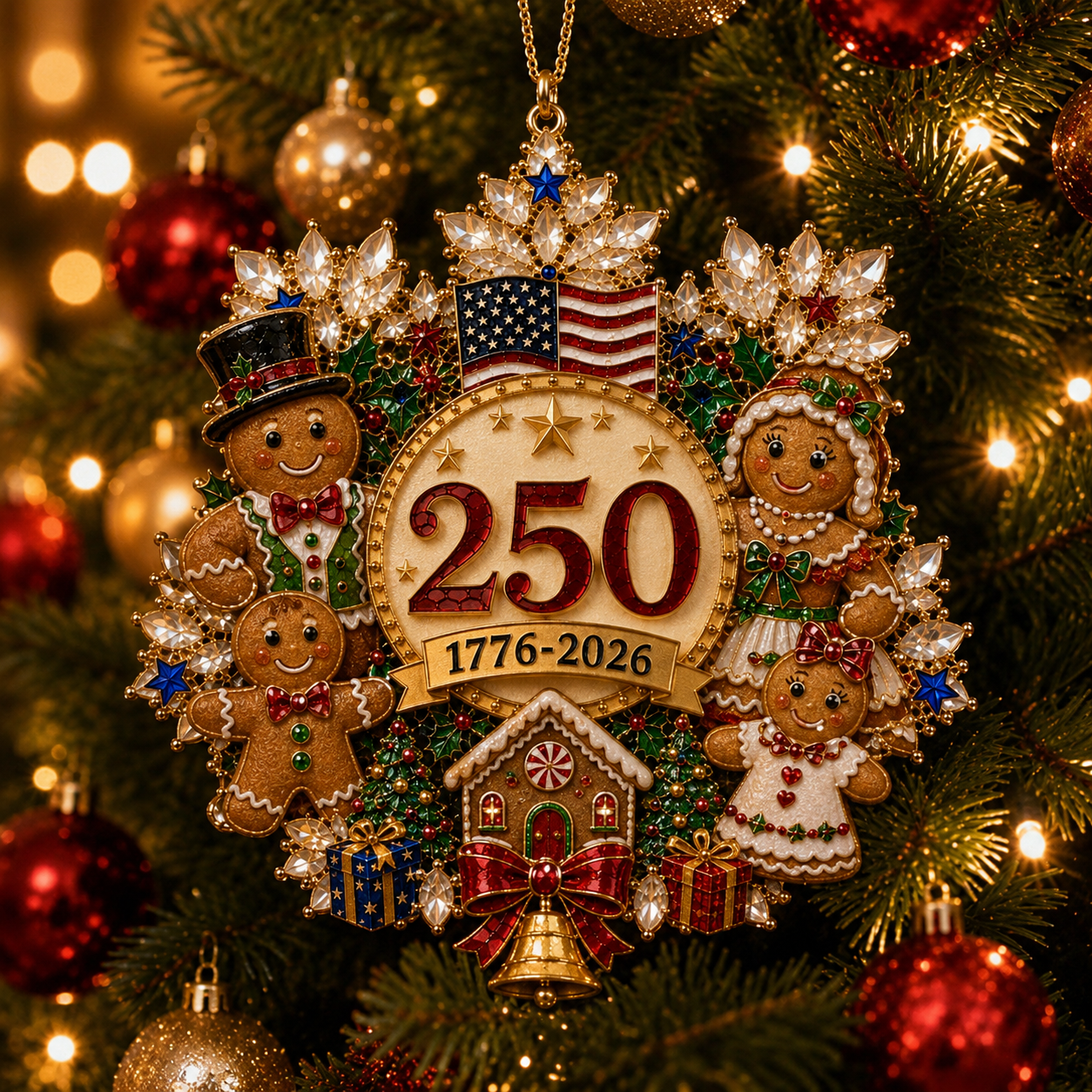 🔥LAST DAY 75% OFF!!🔥 America 250 Crystal Snowflake Heritage Ornament™
