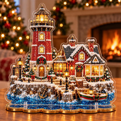 🔥Limited time 70% OFF -💎🎄Christmas Lighthouse Diamond Painting Art Kit - Create Your Own Christmas Lighthouse