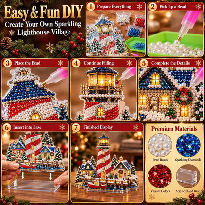 🔥Limited time 70% OFF -💎🎄Christmas Lighthouse Diamond Painting Art Kit - Create Your Own Christmas Lighthouse