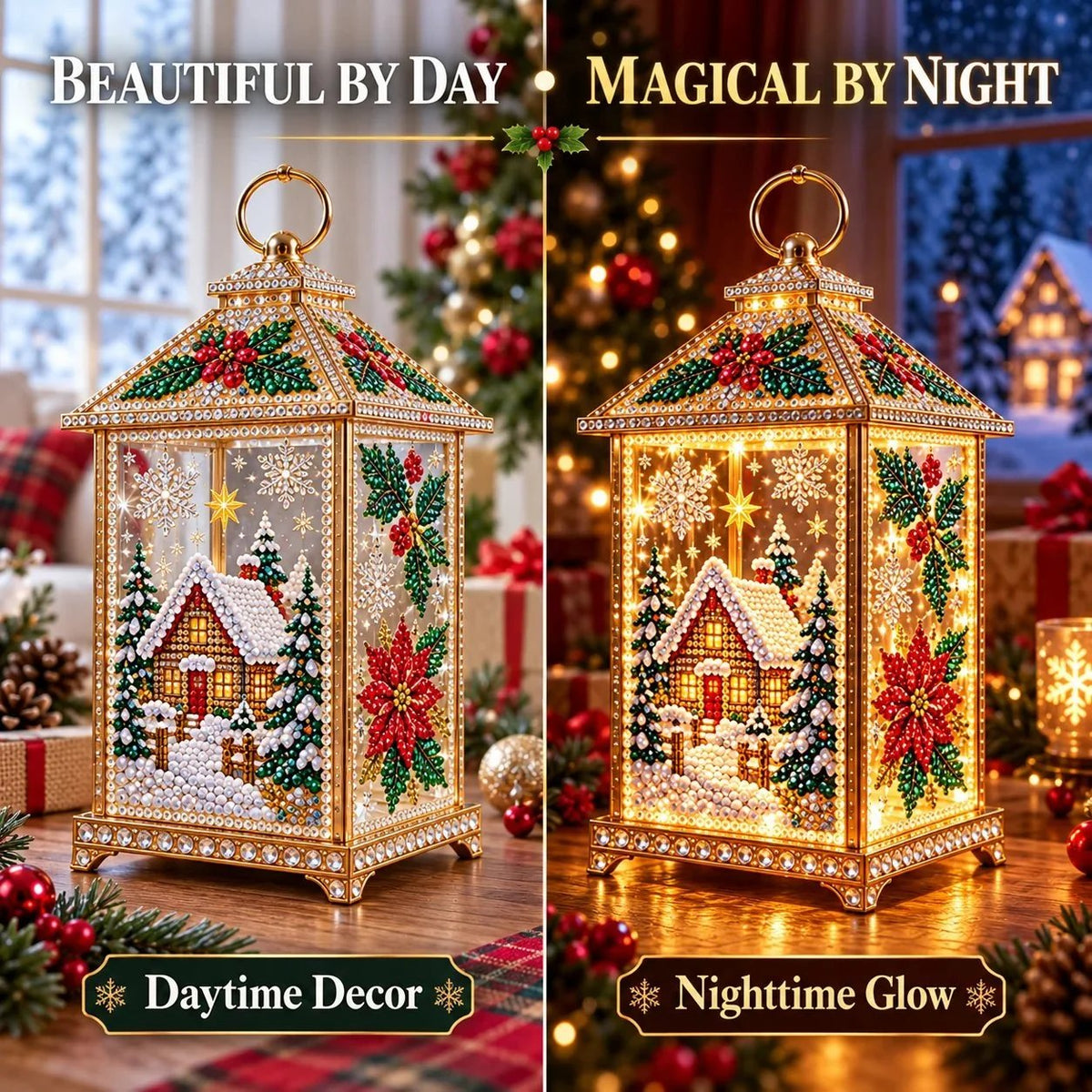 🔥Limited time 70% OFF - ✨💎DIY Light-Up Diamond Art Lantern -  Create Your Own Sparkling Glow