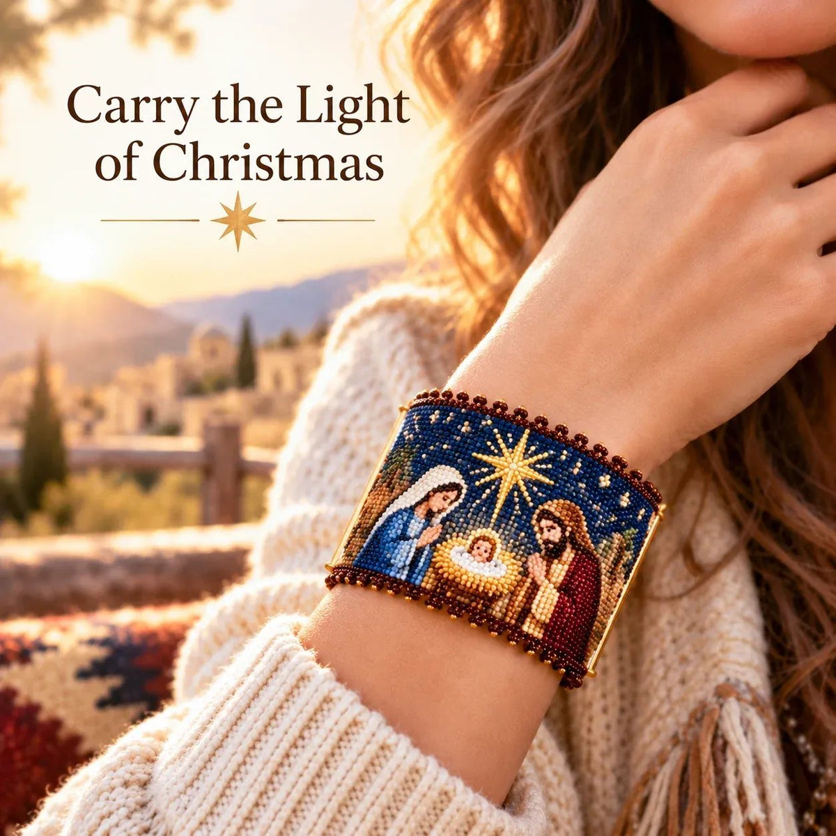 🔥Limited time 49% OFF - ⭐🙏 Bethlehem's Sacred Light DIY Beaded Cuff Kit – Create a Bracelet of Faith & Hope!