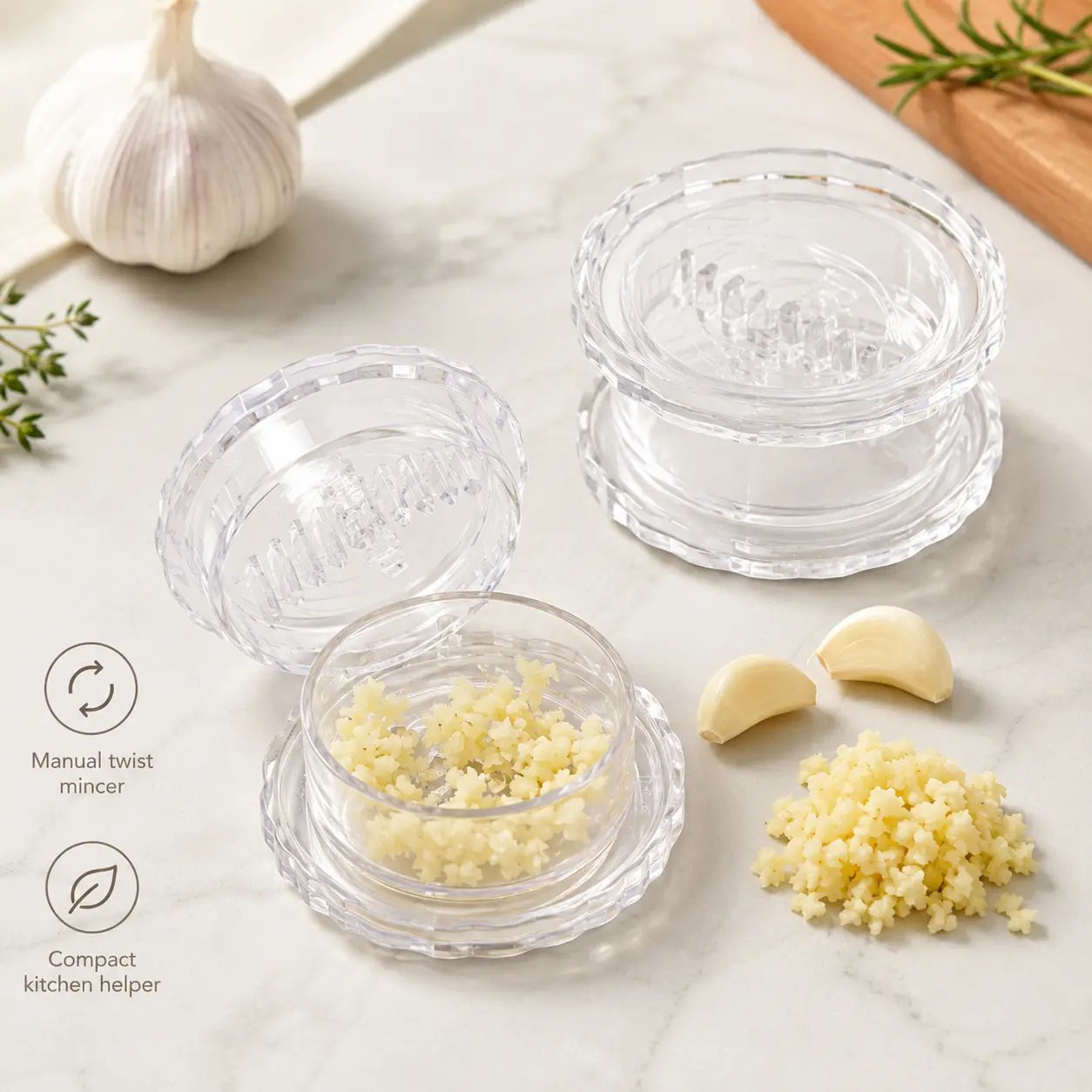 ⚡️Last Day 70% OFF - 🧄Clear Manual Garlic Twister and Ginger Mincer Tool