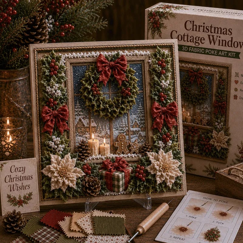🔥 LAST DAY 50% OFF – 🎄🧵 Premium 3D Christmas Fabric Poke Art Kit