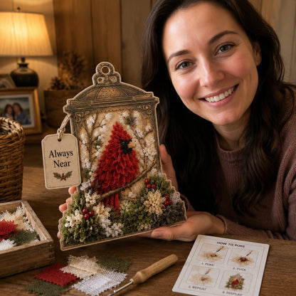🔥 LAST DAY 70% OFF –⚡50K+ SOLD! 🕊️ Always Near 3D Fabric Poke Art Memory Lantern Kit
