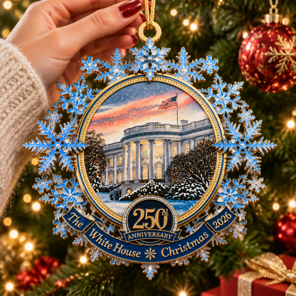 🔥Last Day 70% OFF – 🎄✨White House 250th Anniversary Commemorative Snowflake Ornament