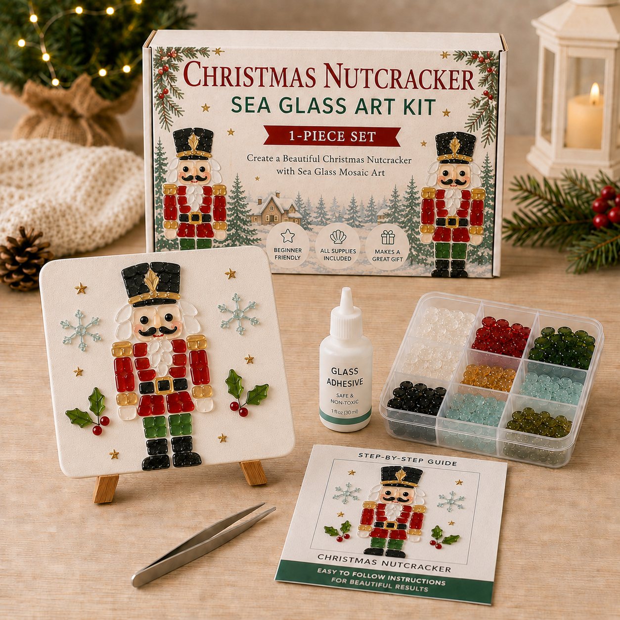 🎄 create your own magical christmas sea glass art ✨
